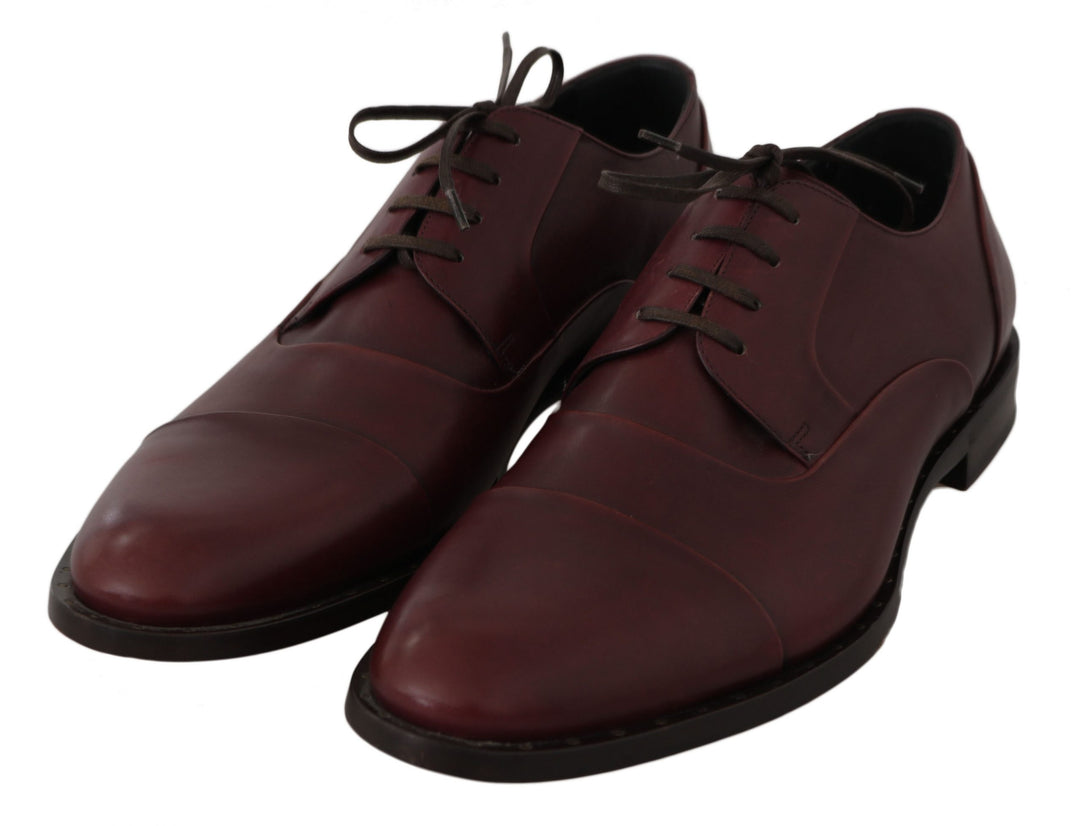 Dolce & Gabbana Elegante bordeauxfarbene Lederschuhe