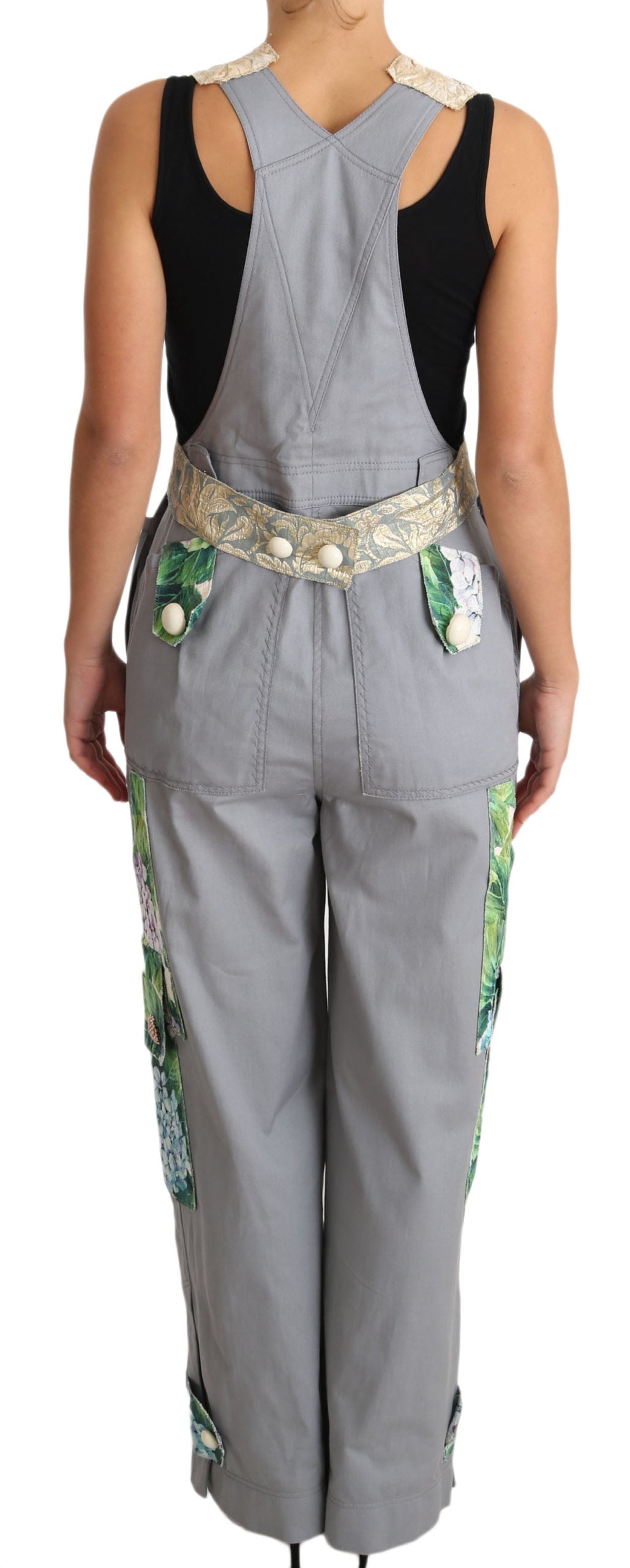 Dolce & Gabbana Exquisiter mit Blumen verzierter Denim-Overall