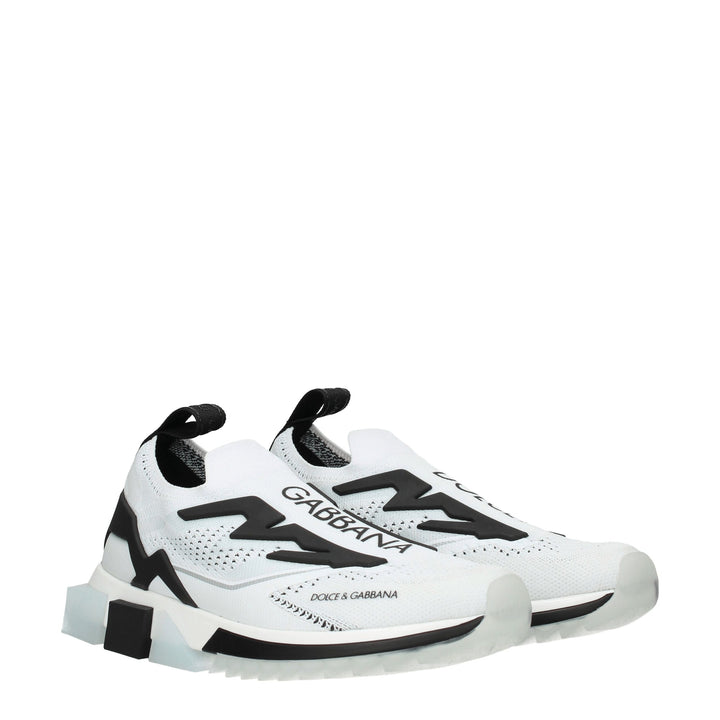 Weißer Stoff Sportliche Turnschuhe