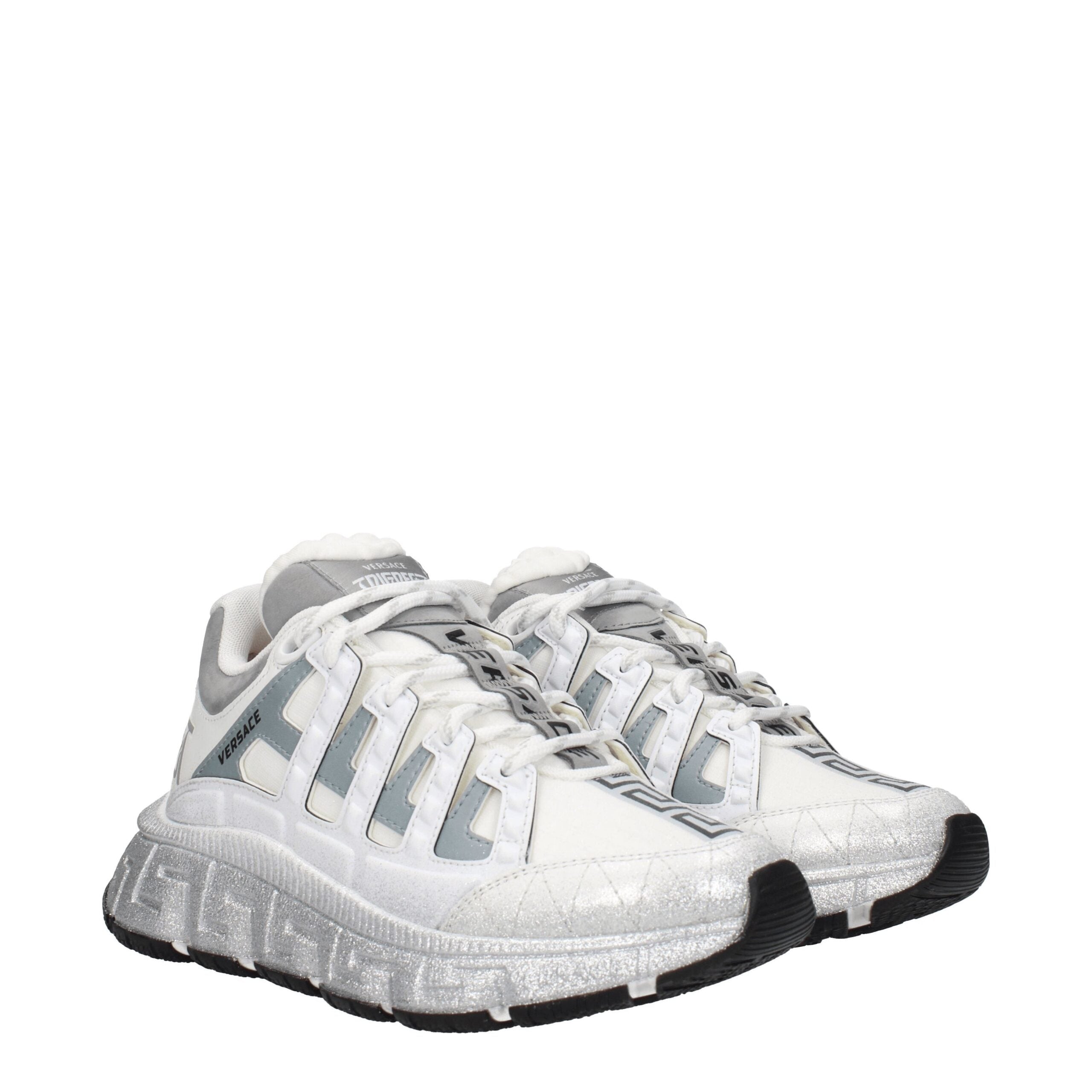 Weiße Stoff-Sneaker im Athletic-Look