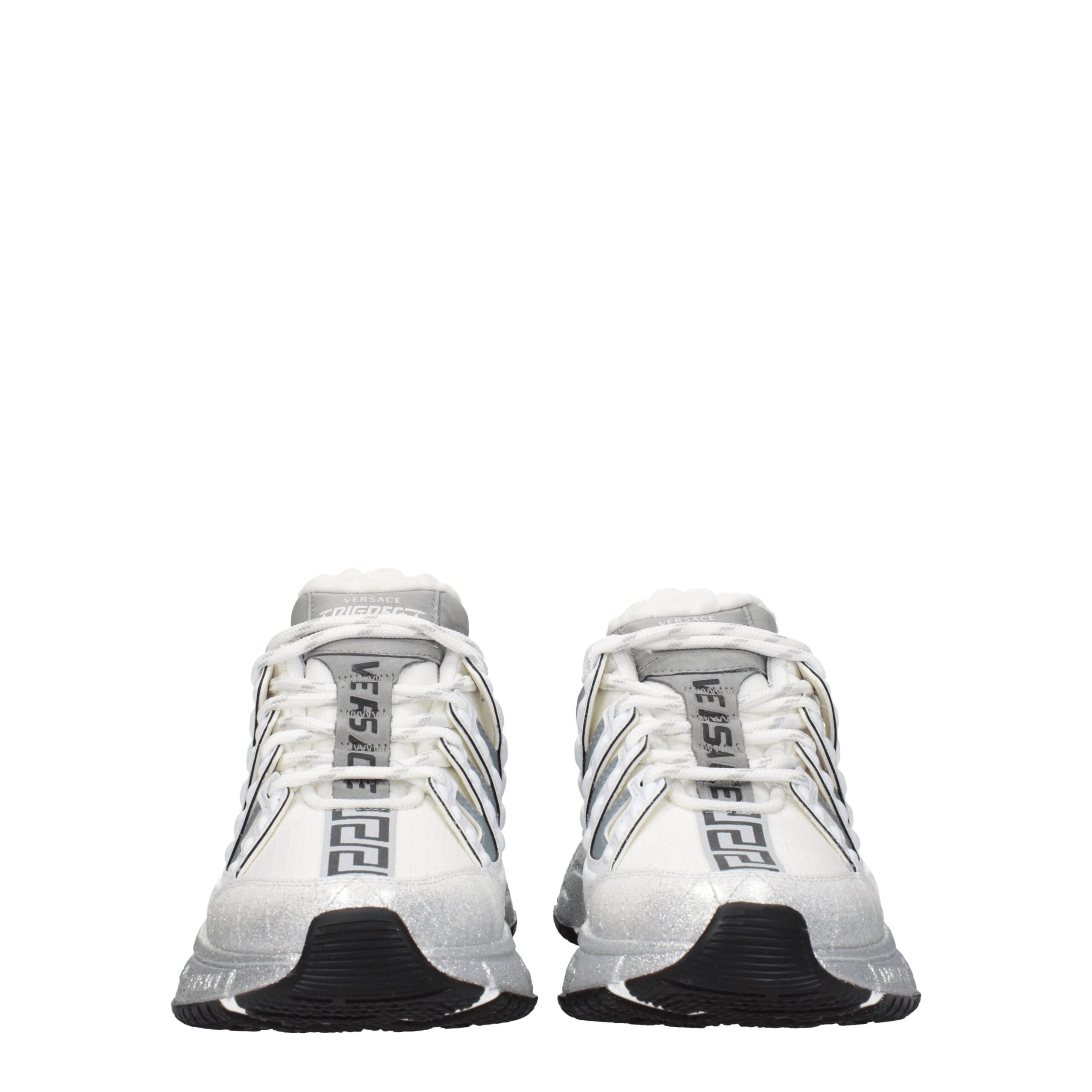Weiße Stoff-Sneaker im Athletic-Look