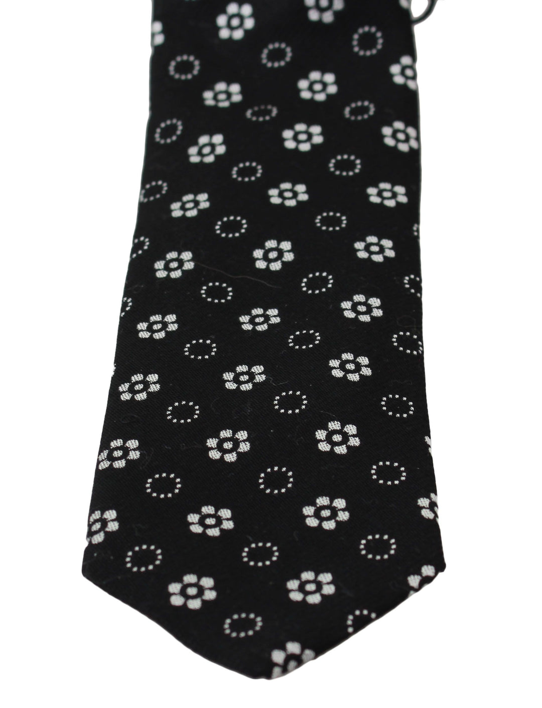 Elegante Schwarze Seidenkrawatte mit Blumenmuster
