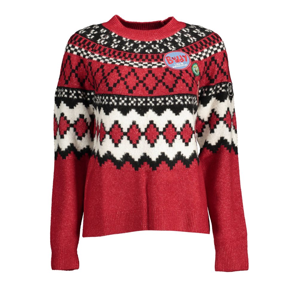 Roter Polyester-Pullover