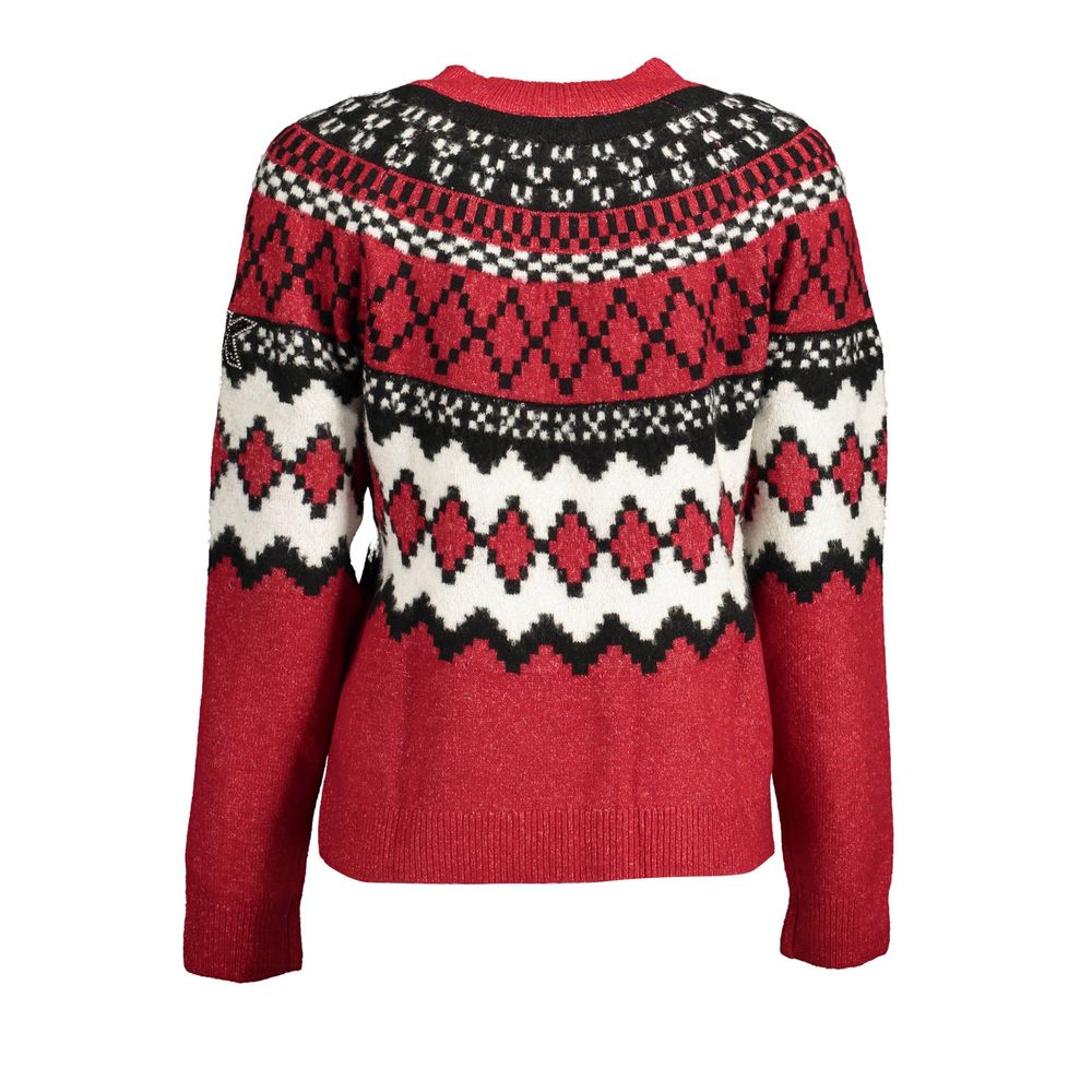Roter Polyester-Pullover