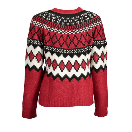Roter Polyester-Pullover