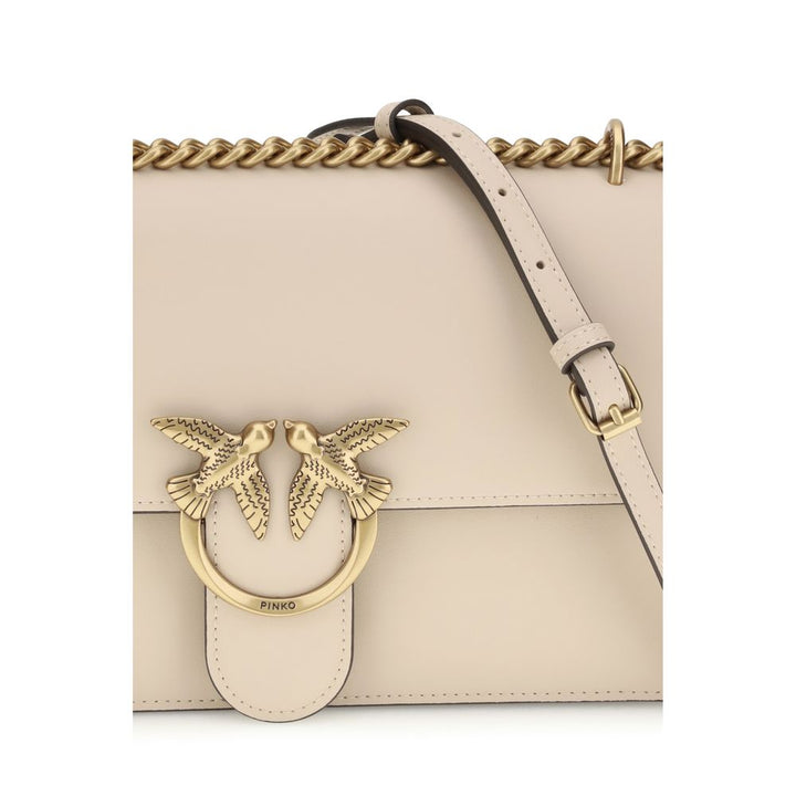 Beige Kalbshaut Bos Taurus Schultertasche