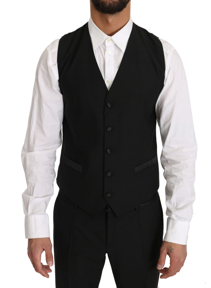 Schlichte Schwarze Slim Fit Weste für formelle Anlässe