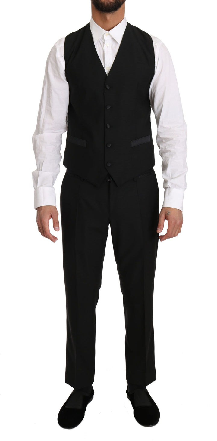 Schlichte Schwarze Slim Fit Weste für formelle Anlässe