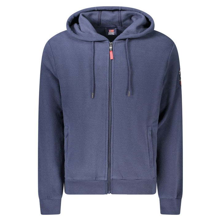 Blauer Polyester Herren-Kapuzenpullover