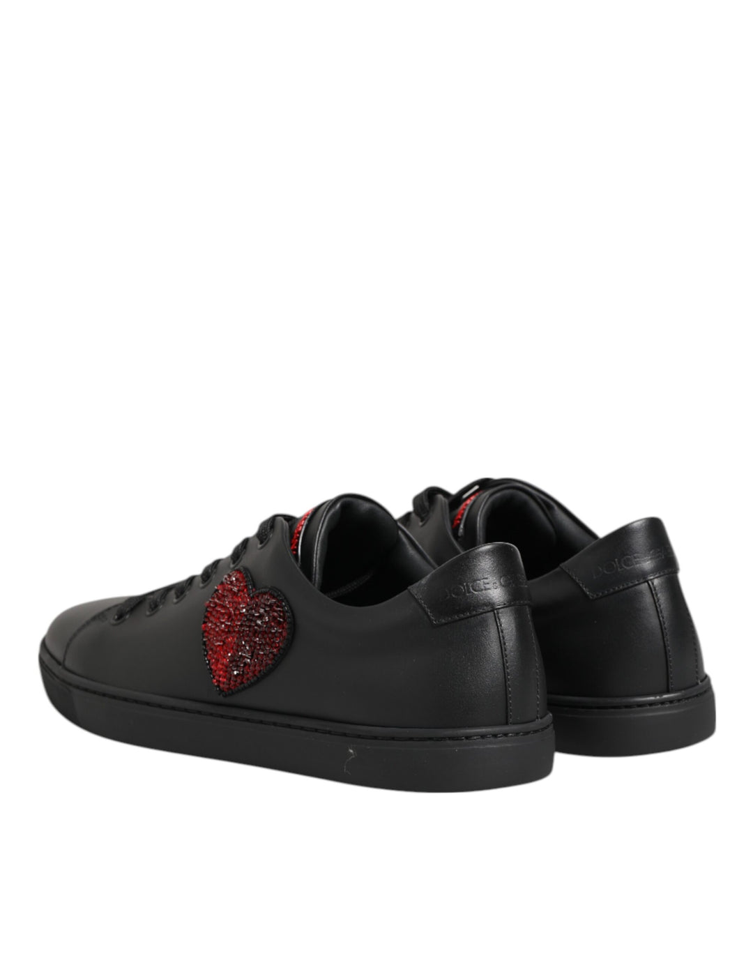Leder Crystal Heart Low Top Sneaker