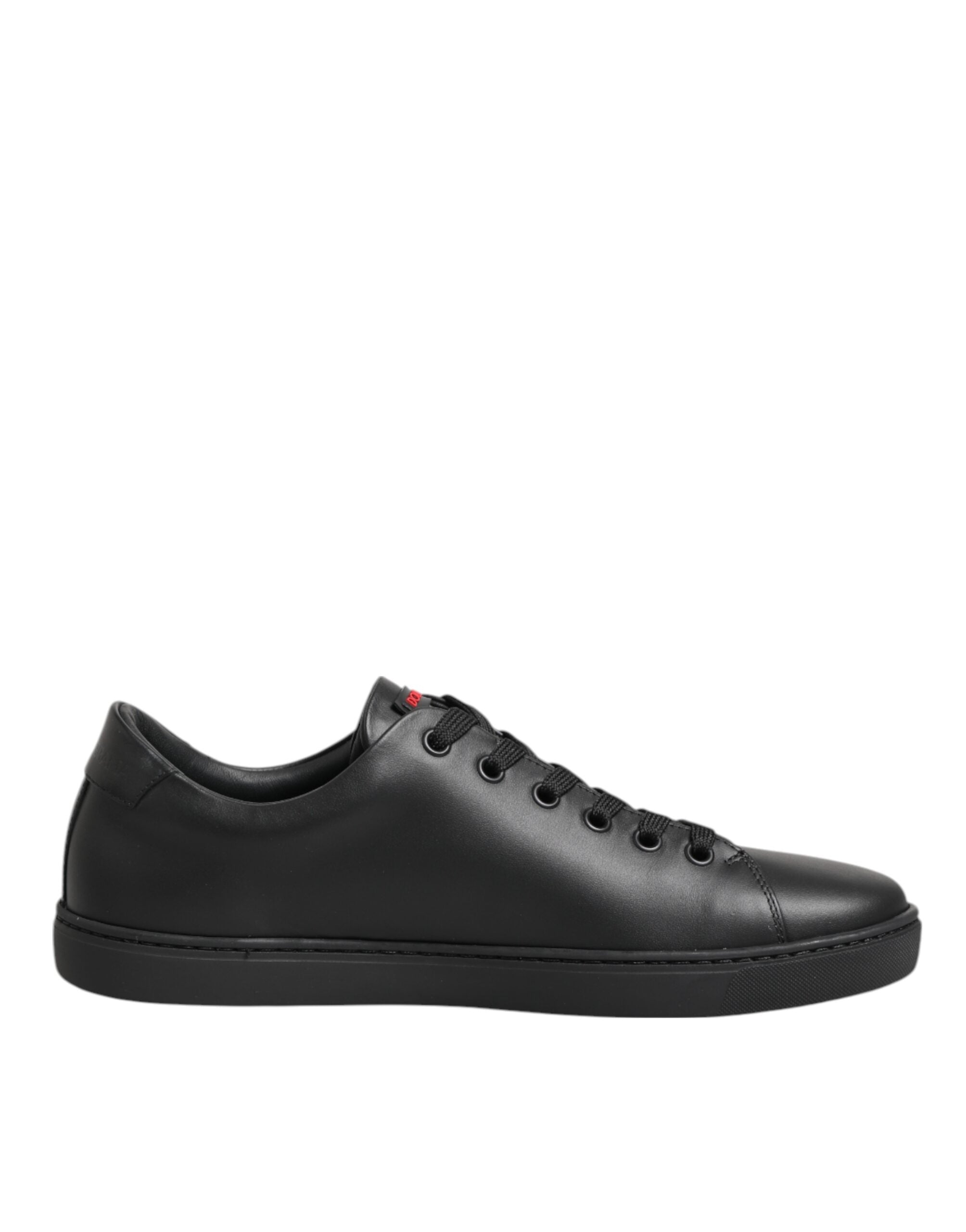 Schwarz Leder Crystal Heart Low Top Sneakers Schuhe