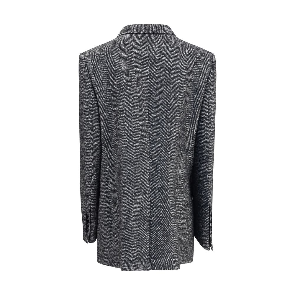 Grauer Woll-Fleece-Blazer