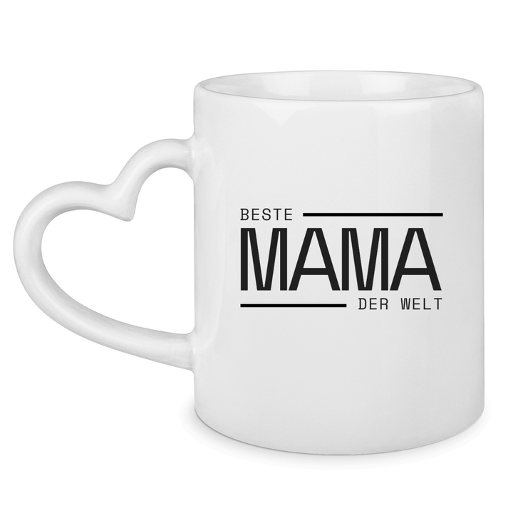 Tasse mit Herzhenkel - Beste Mama