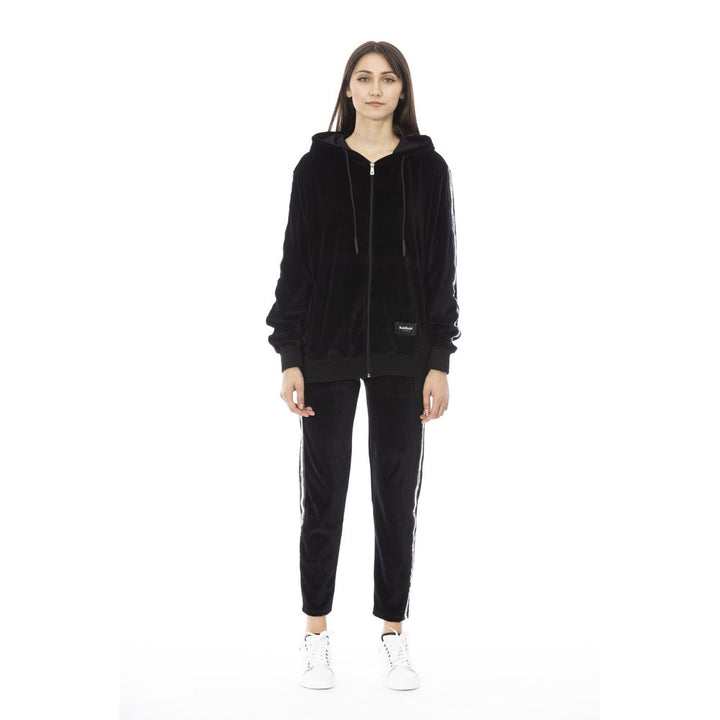 Schwarzer Baumwollpullover für Frauen