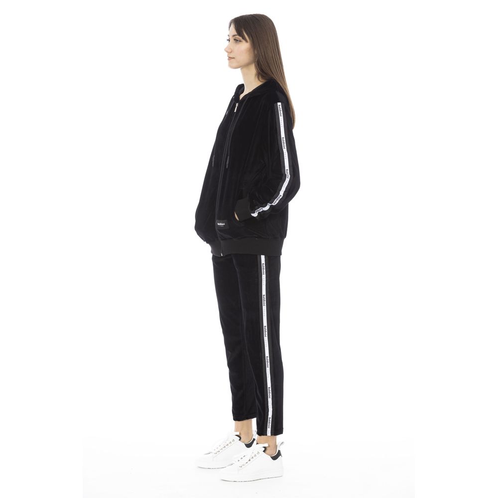 Schwarzer Baumwollpullover für Frauen
