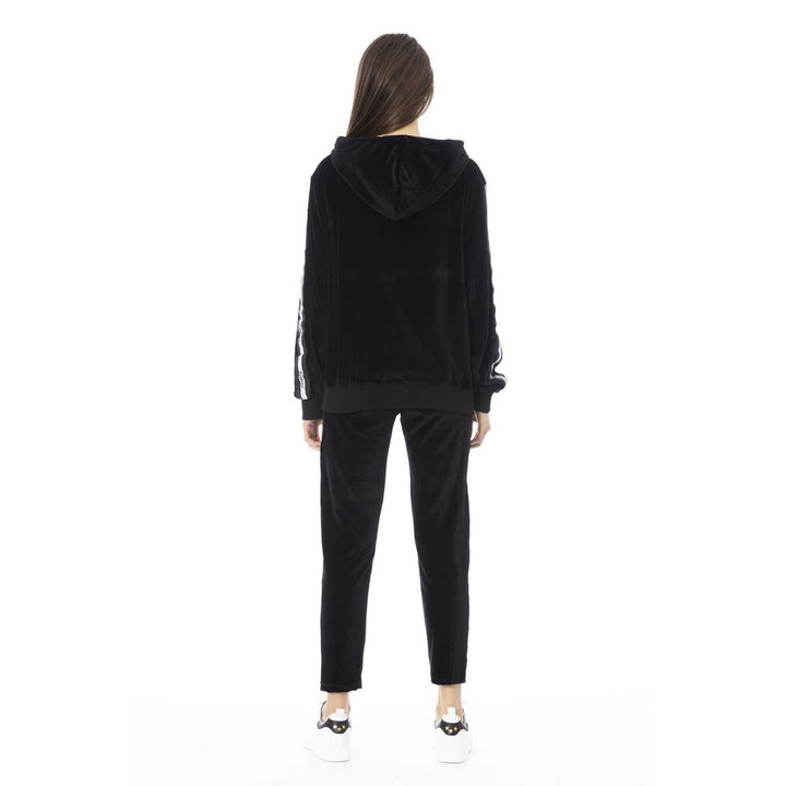 Schwarzer Baumwollpullover für Frauen