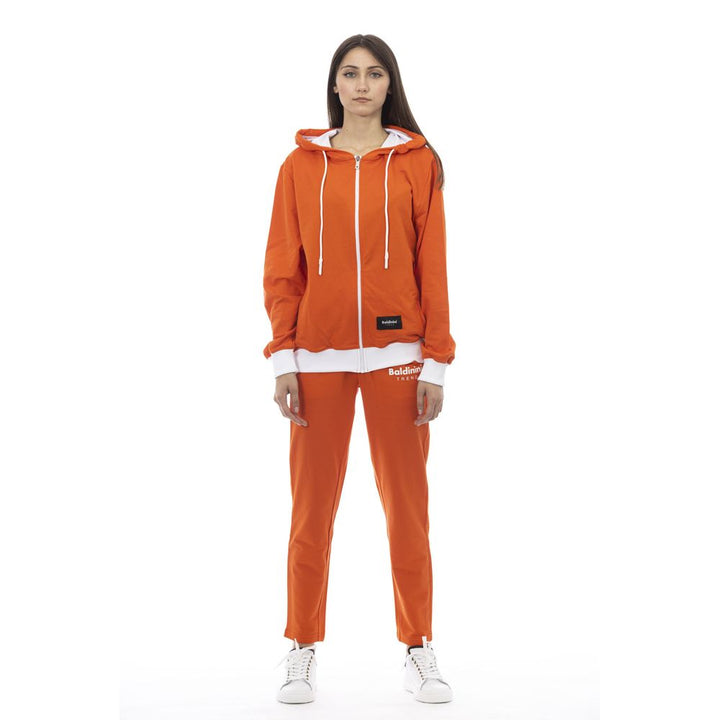 Orangefarbener Baumwollpullover für Frauen