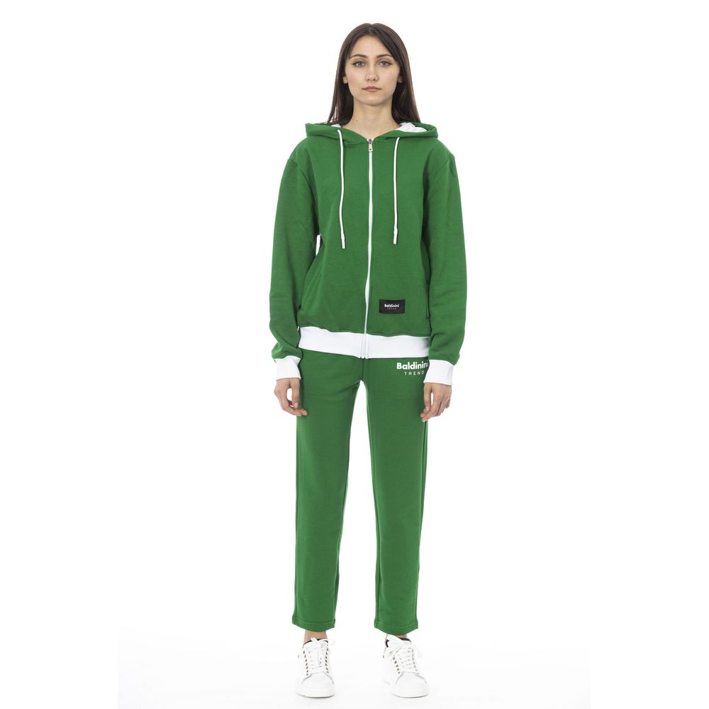 Grüner Baumwollpullover für Frauen