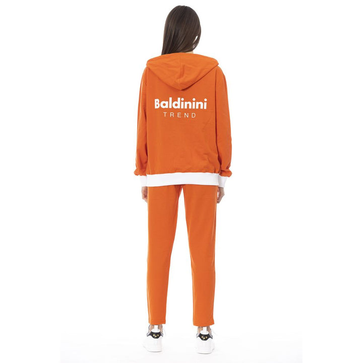 Orangefarbener Baumwollpullover für Frauen