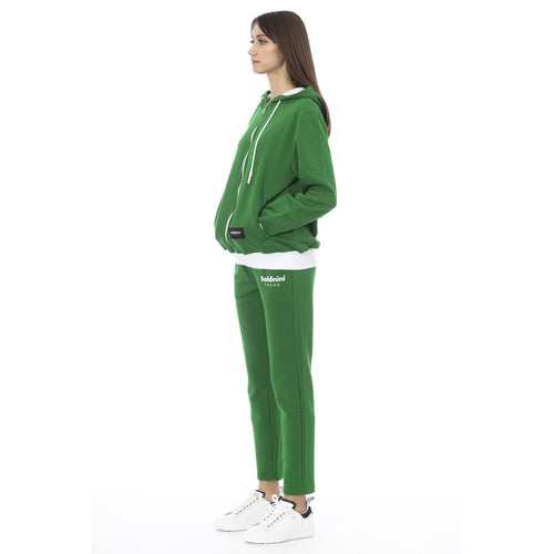 Grüner Baumwollpullover für Frauen