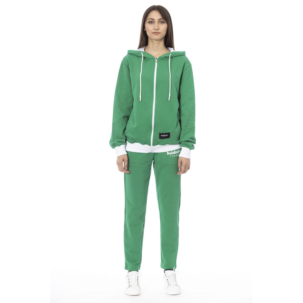 Grüner Baumwollpullover für Frauen