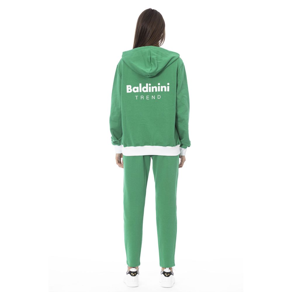 Grüner Baumwollpullover für Frauen