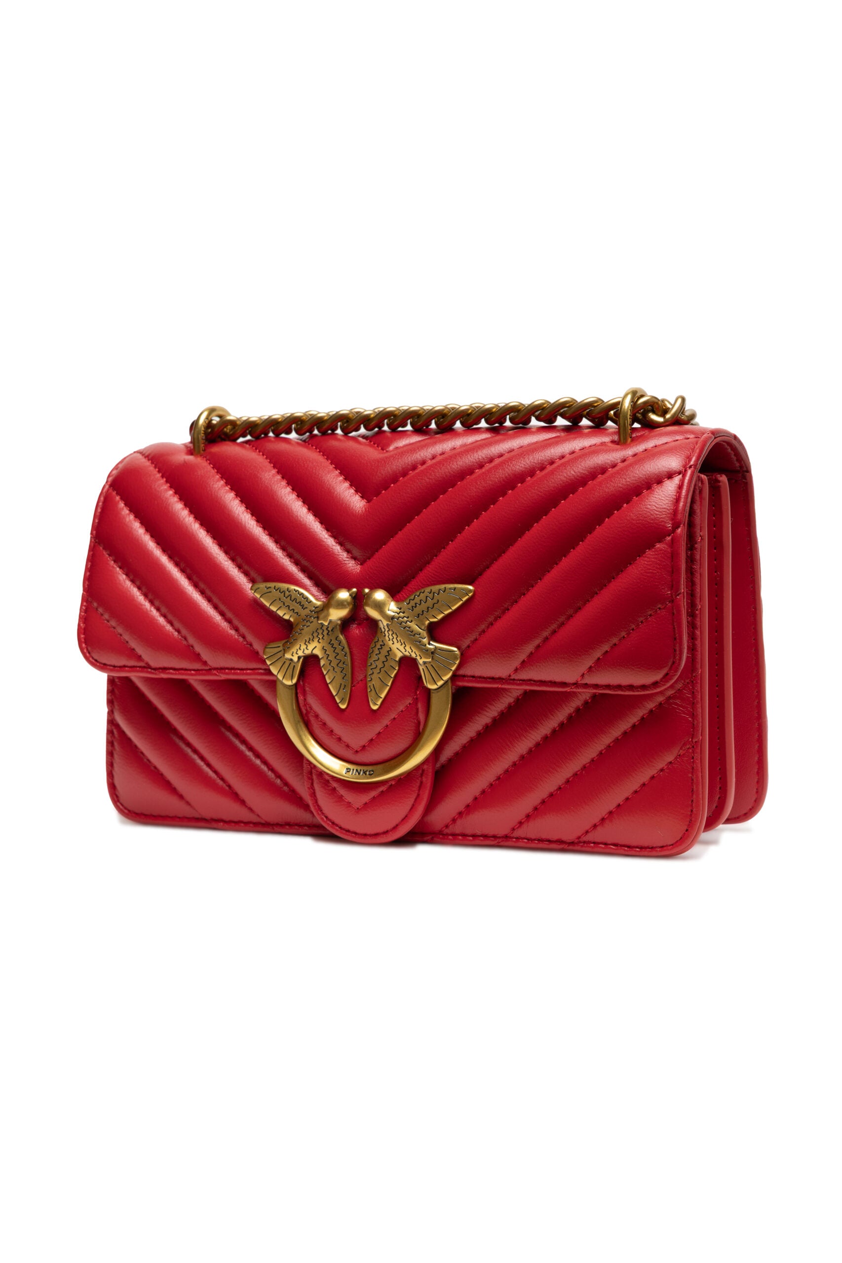 Rote Leder Love One Mini Umhängetasche