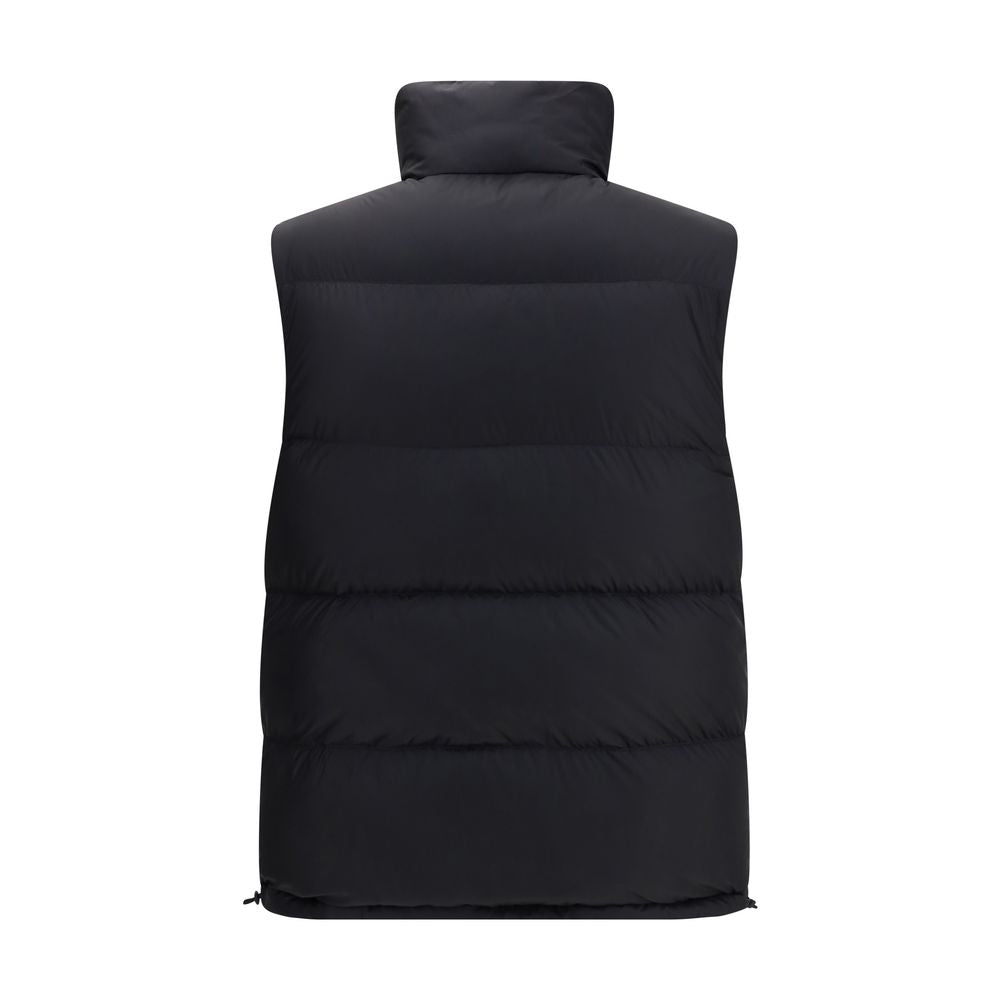 Schwarze ärmellose Jacke aus Polyester