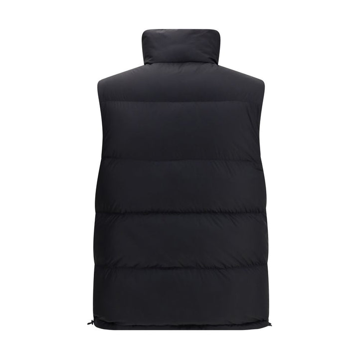 Schwarze ärmellose Jacke aus Polyester