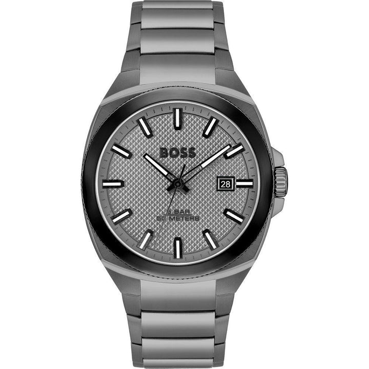 Graue Edelstahl-Dress-Watch