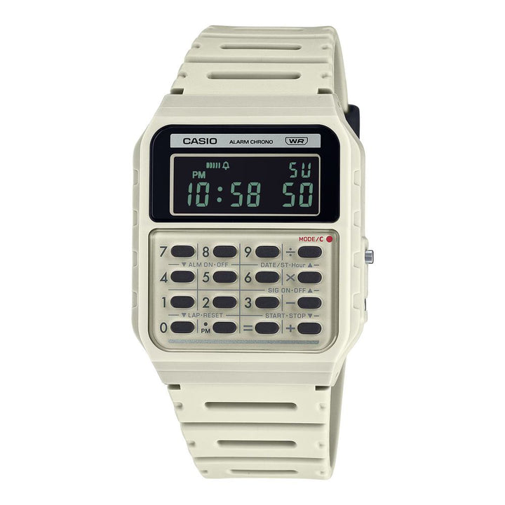 Beige Digitaluhr aus Harz