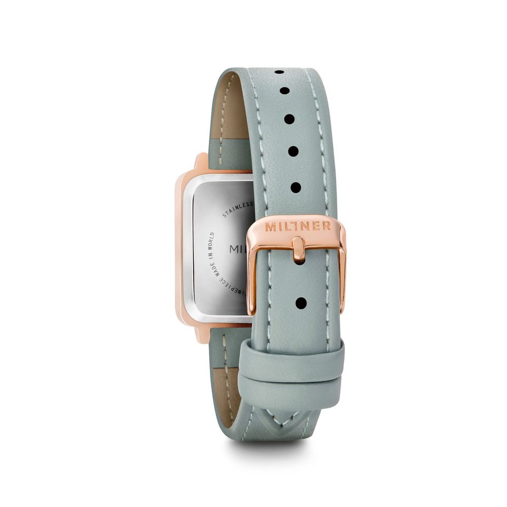 Blaue Leder-Armbanduhr