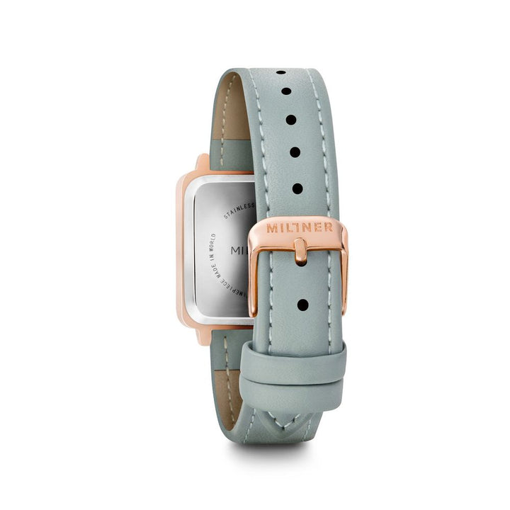 Blaue Leder-Armbanduhr